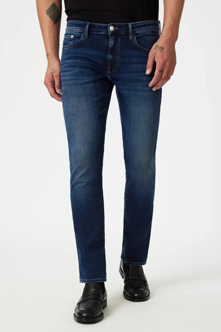 Mavi Marcus Deep Brushed Feather Blue Slim Straight Leg Jeans/54332